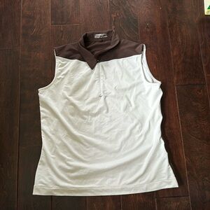 White and brown Nike GOLF SHIRT